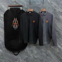 에르메스 2컬러 남자 니트